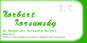 norbert korsunsky business card